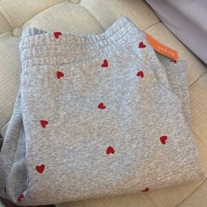 NWT grey heart sweatpants